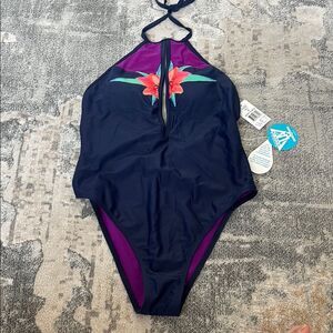 Navy Floral One-Piece Swimsuit
